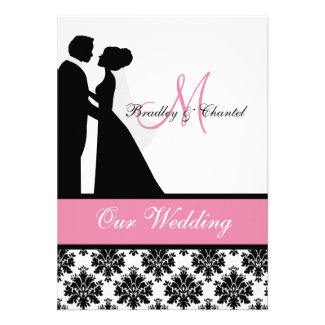 Pink Wedding Couple Wedding Invitation