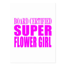 Pink Wedding Favors & Thanks : Super Flower Girl Postcard