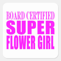 Pink Wedding Favors & Thanks : Super Flower Girl Sticker