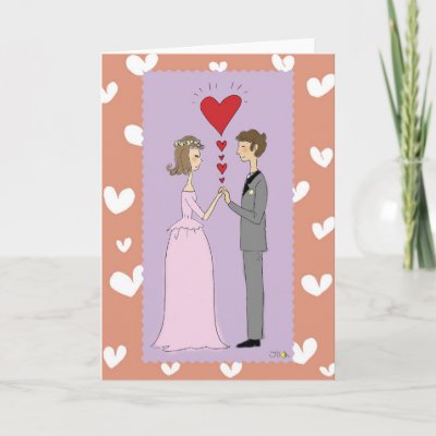 Pink wedding greeting card by jsoh Newlyweds greeting cards