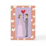 Pink wedding greeting card