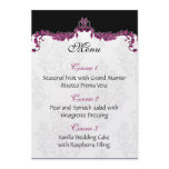 pink wedding menu personalized invites