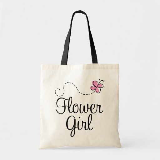 Pink Wedding Party Flower Girl Gift Tote Bag | Zazzle