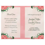 Pink Wedding Program Ceremony and Wedding Party flyers
