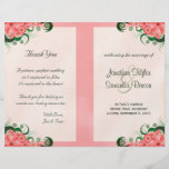 Pink Wedding Program Ceremony and Wedding Party Flyers