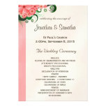 Pink Wedding Program Ceremony and Wedding Party Invite