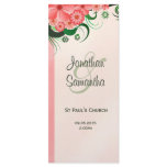 Pink Wedding Program Ceremony and Wedding Party rack cards