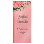 Pink Wedding Program Ceremony and Wedding Party rack cards