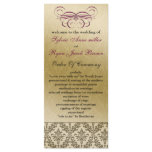 pink  Wedding program Custom Rack Cards