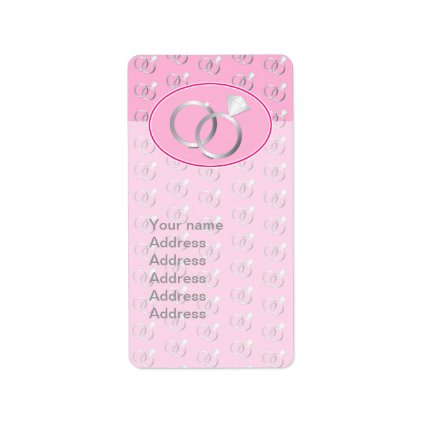 Pink Wedding Rings Pattern Personalized Address Labels