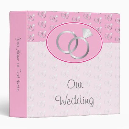Pink Wedding Rings Pattern Vinyl Binders