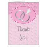 Pink Wedding Rings Thank You Card