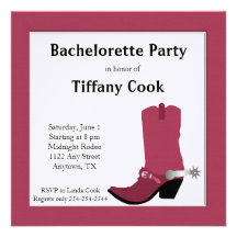 Pink Western Bachelorette Party Invitation
