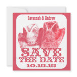Pink Western Cowboy Cowgirl  Wedding Save the Date invitations