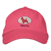 Pink Westie Embroidered Hat embroidered hats