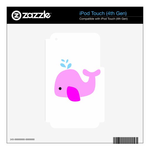 Pink Whale iPod Touch 4G Decals