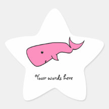 Pink whale star stickers