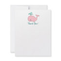 Pink Whale Thank You Note Card, 4.25x5.5 invitation