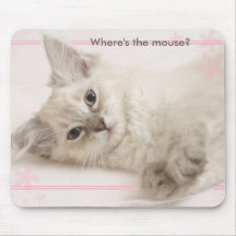 Pink  Where's the mouse? Mousemat