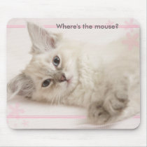 Pink  Where's the mouse? Mousemat