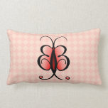 Pink Whimsical Butterfly Cute Lumbar Throw Pillows pillows