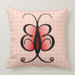 Pink Whimsical Butterfly Cute Square Throw Pillows pillows