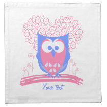 Pink Whimsical Cute Owl Custom Napkins napkins