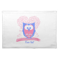 Pink Whimsical Cute Owl Custom Placemat placemats