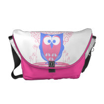 Pink Whimsical Cute Owl messenger bag messenger bags
