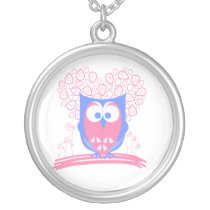 Pink Whimsical Cute Owl necklace necklaces