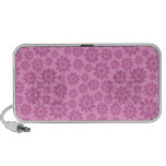 Pink whimsical doodle flower pattern speakers