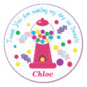 Pink Whimsical Gumball Party Sticker sticker