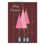 Pink Whimsical Trees Greeting Card