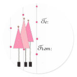 Pink Whimsical Trees Sticker