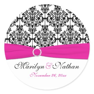 Pink, White, and Black Damask 1.5
