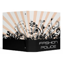 Pink White and Black Floral Binder
