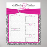 Pink, White, and Black Reception Seating Chart Poster