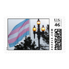 Pink, White and Blue Transgender Flag Postage Stamps