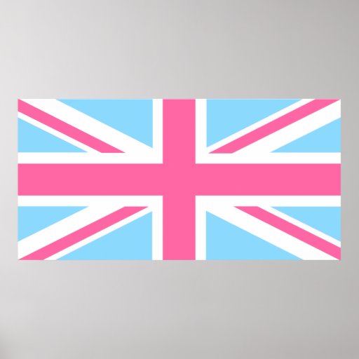 Pink White and Blue Union Jack UK Flag Poster Zazzle