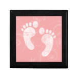 Pink/White Baby Footprints gift boxes