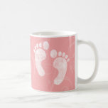 Pink/White Baby Footprints mugs
