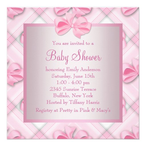 Pink White Baby Shoes Pink Baby Girl Shower Personalized Announcement