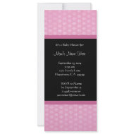 Pink White Black Damask Baby Shower Invitations invitation