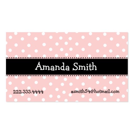 Pink, White, & Black Play Date Card Business Card (front side)
