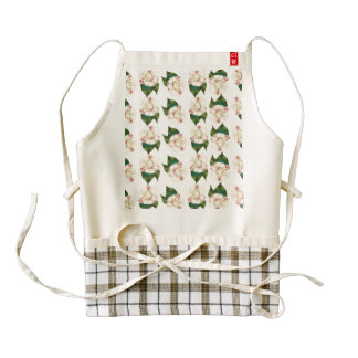 Pink white camellia pattern. zazzle HEART apron
