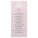 Pink &amp; White Chandelier Striped Wedding Program Custom Rack Cards