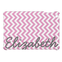 Pink White Chevron Pattern Cover For The iPad Mini