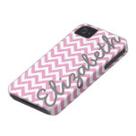 Pink White Chevron Pattern iPhone 4 Covers
