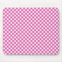 Pink White Criss Cross Diamond Argyle Pattern Gift Mousepads
