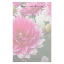 Pink & White Dahlia stationery by HortusFloridus Pink & White Dahlia stationery